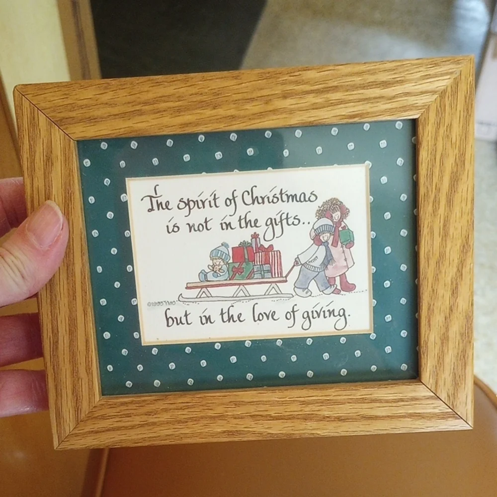 Christmas Framed & Matted Art w/ Children & Calligraphy